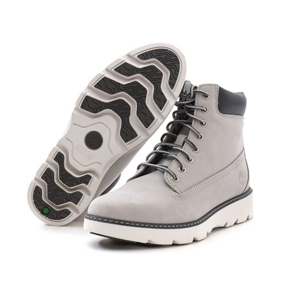 TIMBERLAND WOMEN'S KEELEY FIELD 6 IN LACE UP LT GREY NUBUCK BOOT A26JM